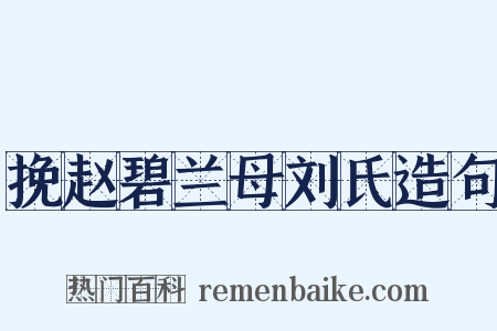 挽赵碧兰母刘氏造句是什么意思的图片